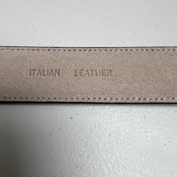 Terry Stack Italian Leather Hook & Loop Belt Womens Size Large NO‎ BUCKLE - Picture 8 of 9
